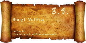Bergl Vulfia névjegykártya
